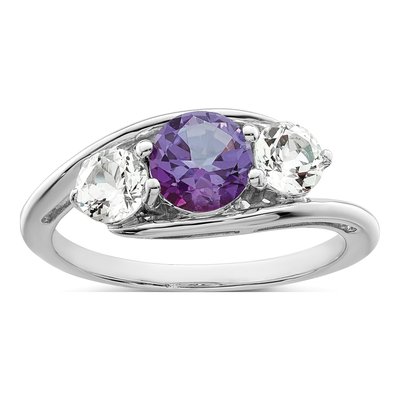 Sterling Silver Purple Topaz Sue Ring