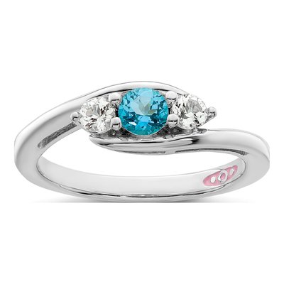 Sterling Silver Blue Topaz Sue Ring