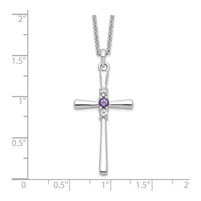 Sterling Silver Purple Topaz Cross Necklace – view 2