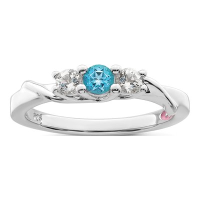 Sterling Silver Blue Topaz Joanna Ring