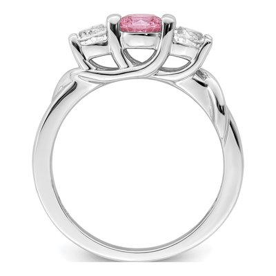 Sterling Silver or 10K White Gold Survivor Collection Pink Topaz Joanna Ring – view 2