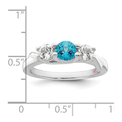Sterling Silver Blue Topaz Joanna Ring – view 2