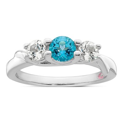 Sterling Silver Blue Topaz Joanna Ring