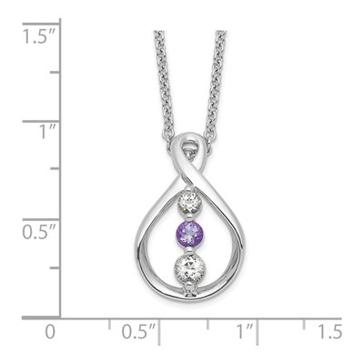 Sterling Silver Purple Topaz Pendant Necklace – view 2