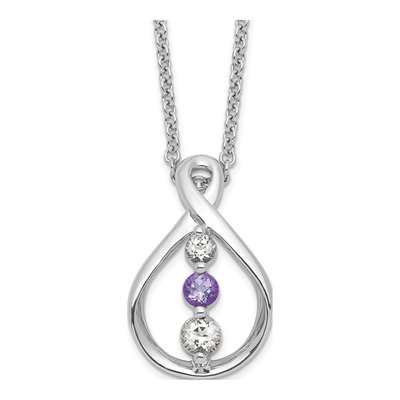 Sterling Silver Purple Topaz Pendant Necklace