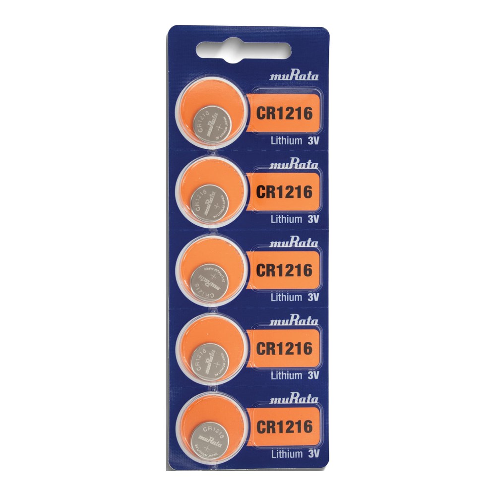 MuRata Type 1216 Lithium Watch Batteries, Pkg/5