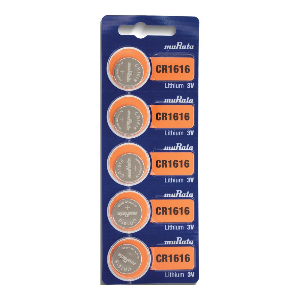 Type 1616 MuRata Lithium Watch Batteries, Pkg of 5