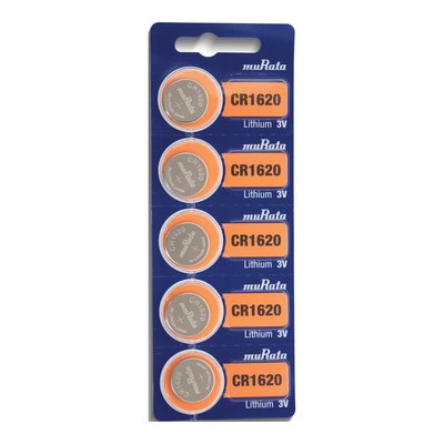 MuRata Type 1620 Lithium Watch Batteries, 5-Pack