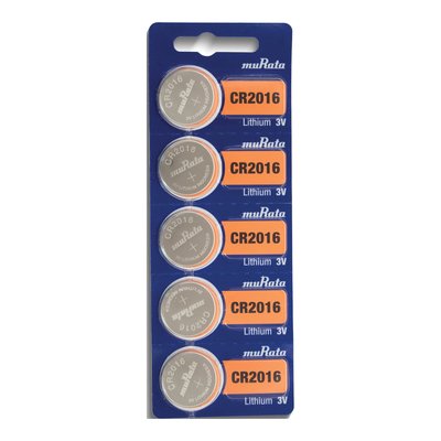 Type 2016 MuRata Lithium Watch Batteries, Pkg/5