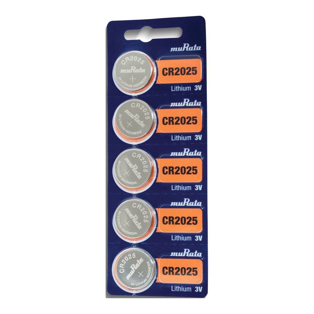 MuRata Type 2025 Lithium Watch Batteries, Pkg/5