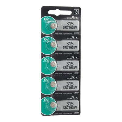 Type 315 MuRata Watch Batteries, Pack of 5