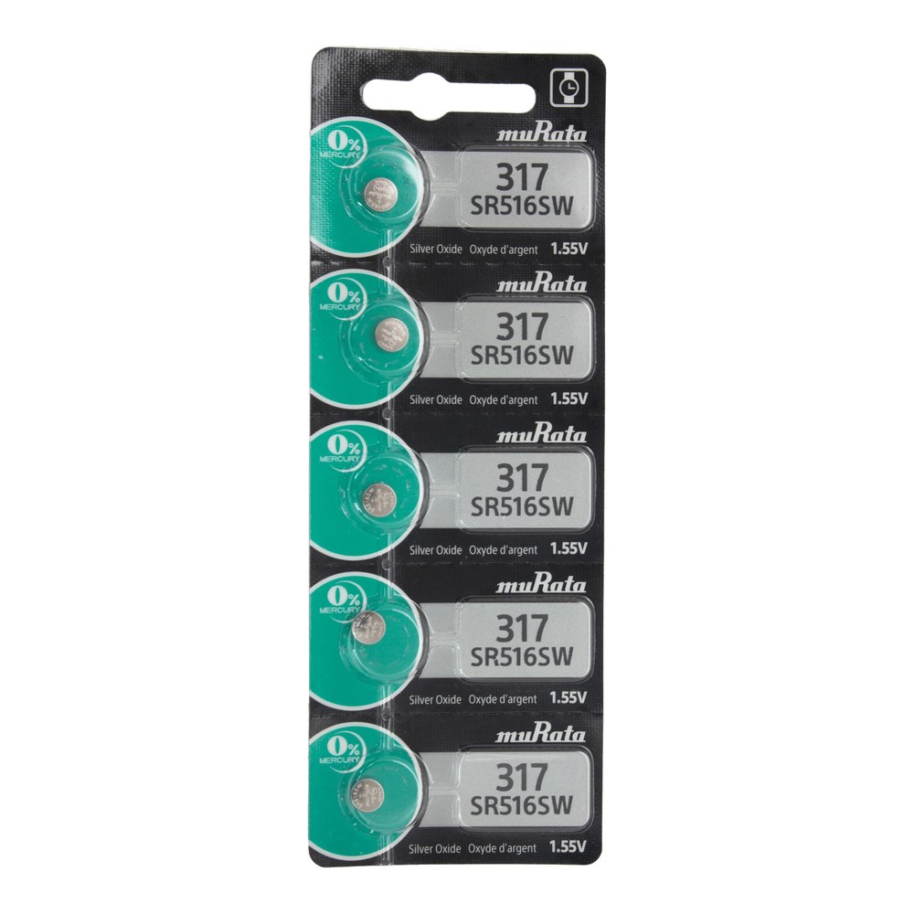 Type 317 MuRata Watch Batteries, Pack of 5