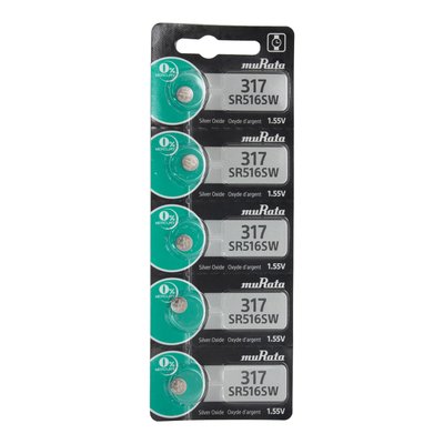 Type 317 MuRata Watch Batteries, Pack of 5