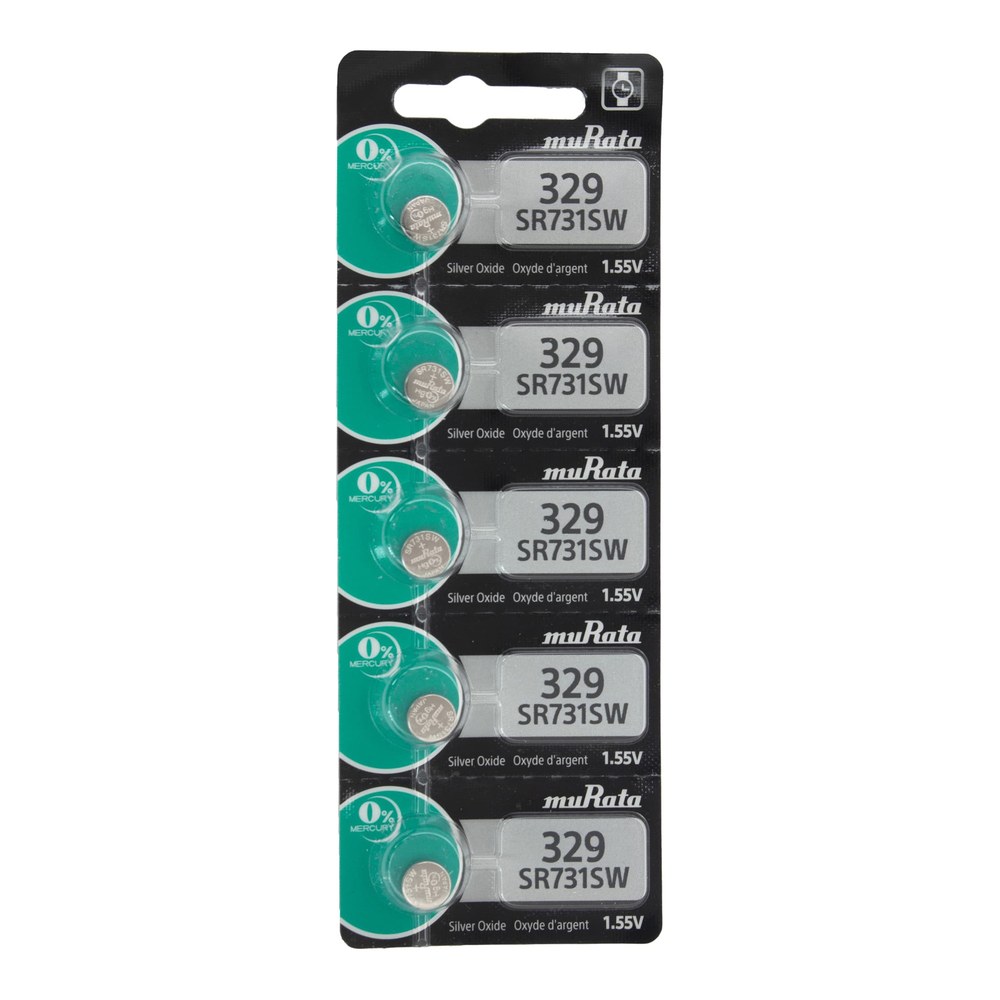 MuRata Type 329 Watch Batteries, Pkg of 5