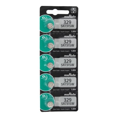 MuRata Type 329 Watch Batteries, Pkg of 5