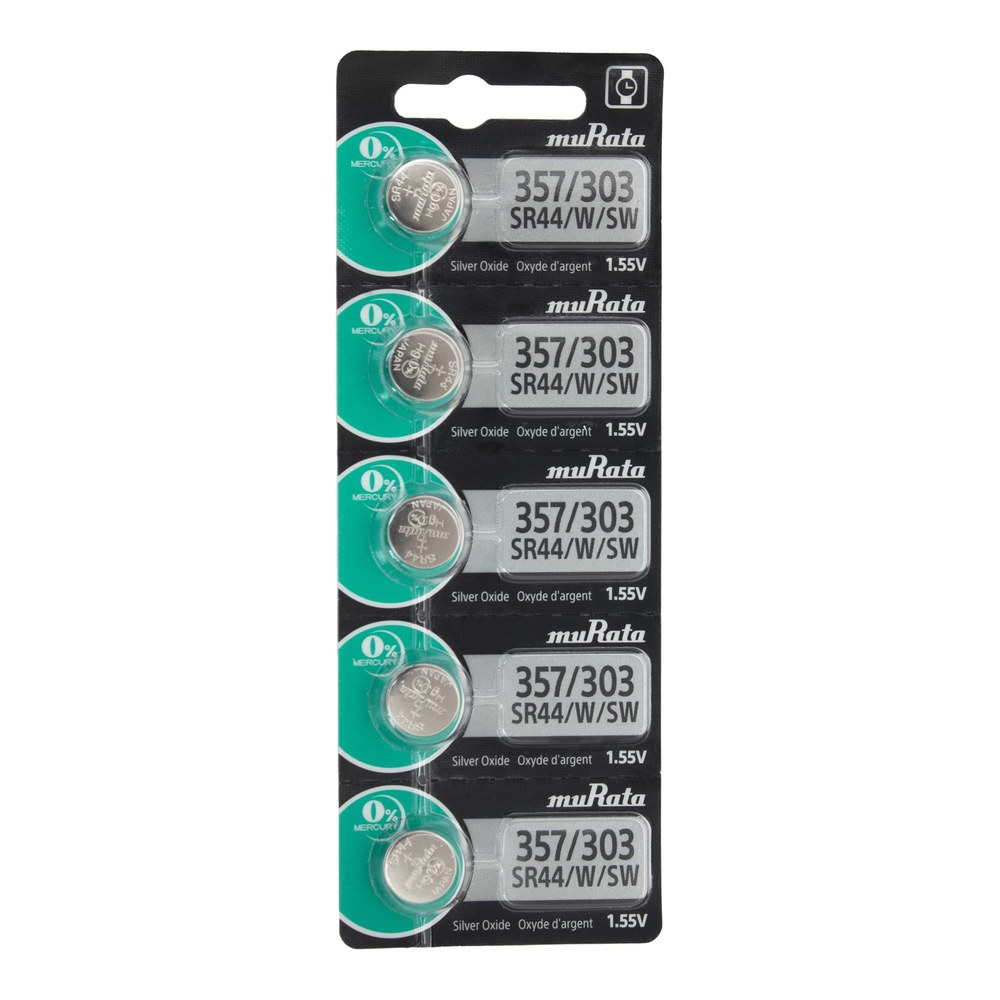 MuRata 357/303 Watch Batteries, Pack of 5