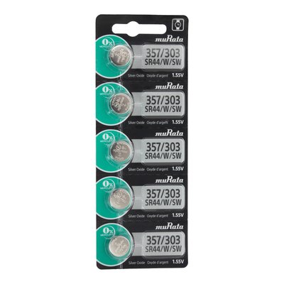 MuRata 357/303 Watch Batteries, Pack of 5