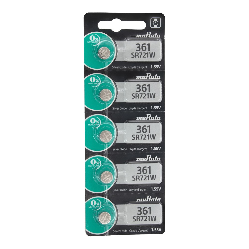 Type 361 MuRata Watch Batteries, Pkg of 5