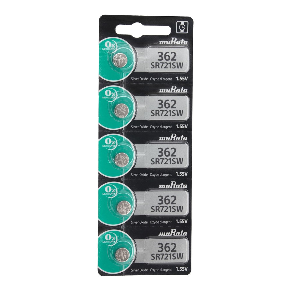 MuRata Type 362 Watch Batteries, Pkg of 5