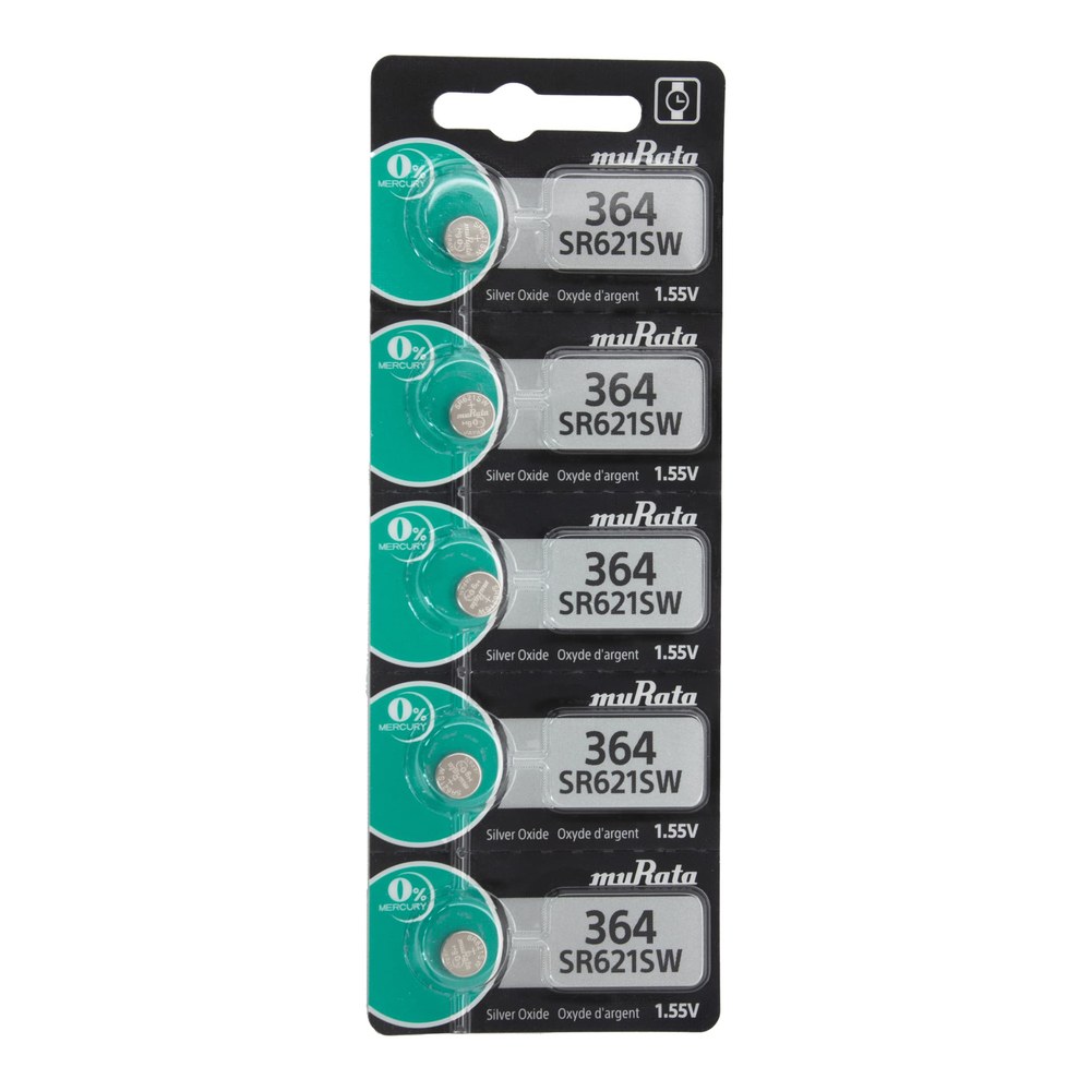 Pkg/5 Type 364 MuRata Watch Batteries
