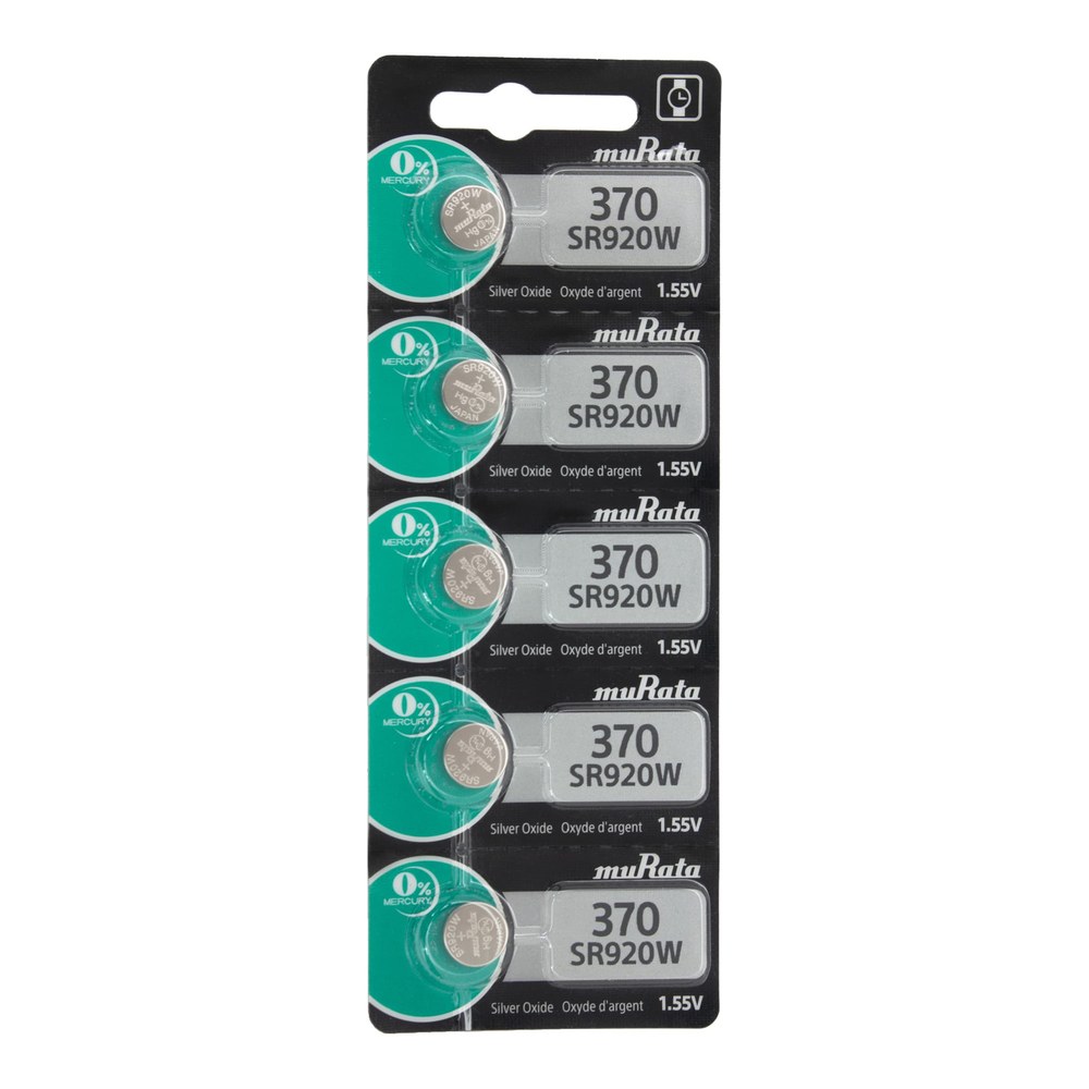 MuRata Type 370 Watch Battery, 5-Pack