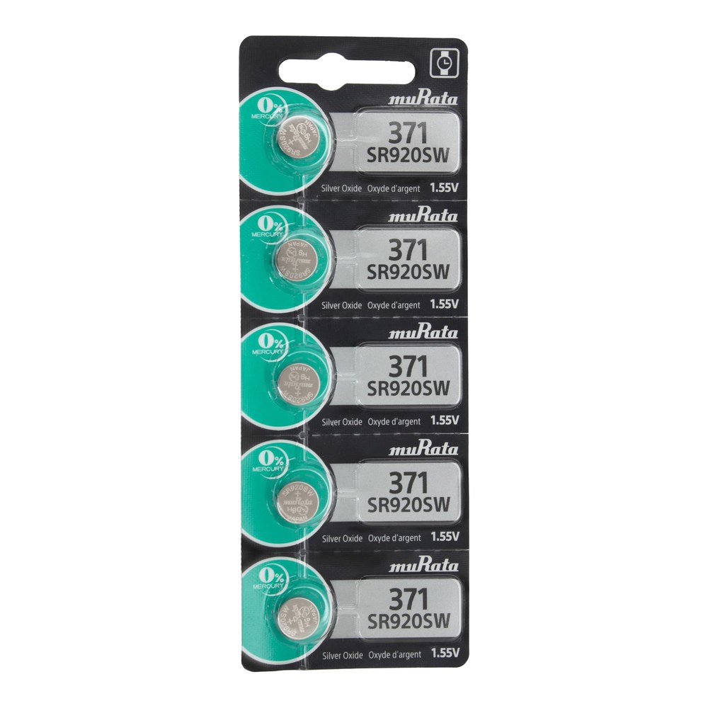 MuRata Type 371 Watch Batteries, Pkg of 5