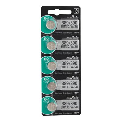 MuRata 389/390 Watch Batteries, Pkg of 5