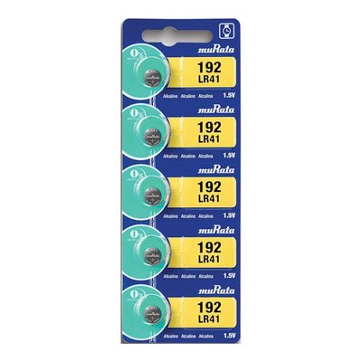 MuRata LR41 Alkaline Watch Batteries, Pkg of 5