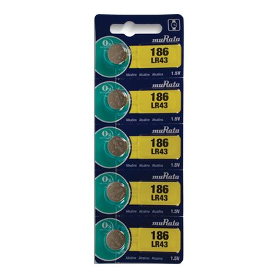 LR43 Alkaline Watch Batteries, Pkg of 5
