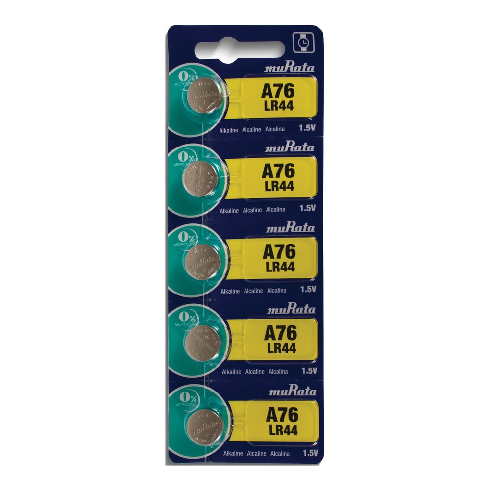 MuRata LR44 Alkaline Watch Batteries, Pkg of 5