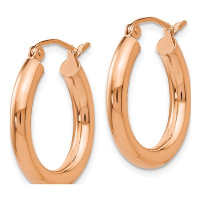 14K Rose Gold 20mm Tube Hoop Earrings – view 2