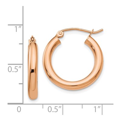 14K Rose Gold 20mm Tube Hoop Earrings – view 4