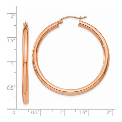 14K Rose Gold 40mm Tube Hoop Earrings – view 4