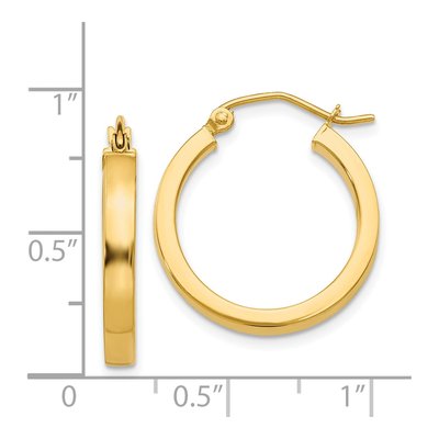 14K Yellow Gold 20mm Square Tube Hoop Earrings – view 5