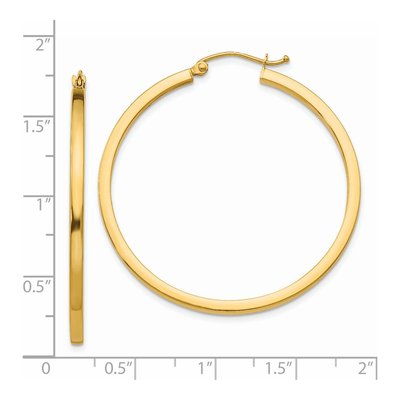 14K Yellow Gold 40mm Square Tube Hoop Earrings – view 4