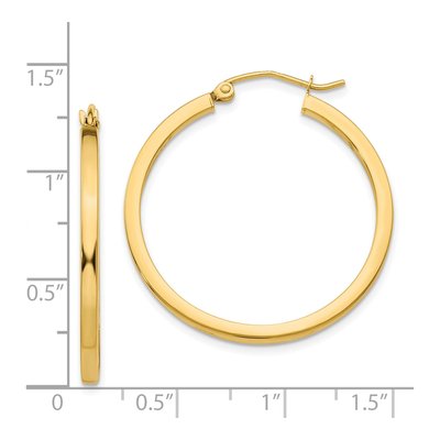14K Yellow Gold Square Tube Hoop Earrings – view 5