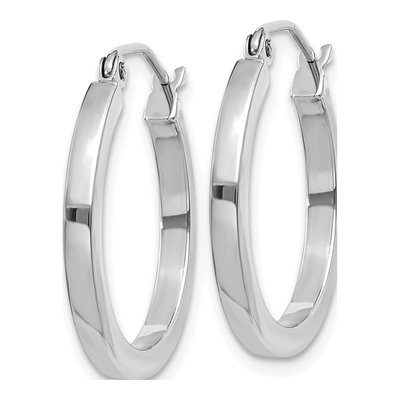 14K White Gold 20mm Square Tube Hoop Earrings – view 3