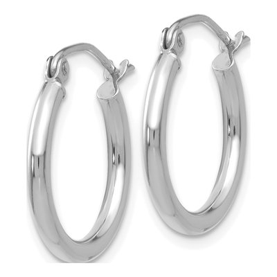 14K White Gold 18mm Tube Hoop Earrings – view 3