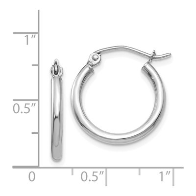 14K White Gold 18mm Tube Hoop Earrings – view 5