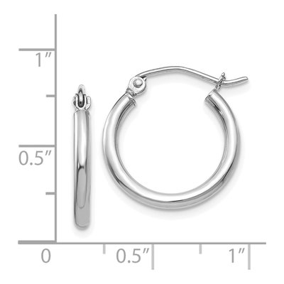 14K White Gold 17mm Tube Hoop Earrings – view 5