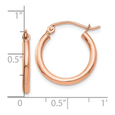 14K Rose Gold 17mm Tube Hoop Earrings – view 4