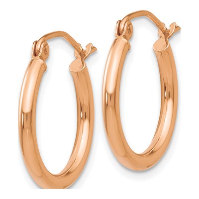 14K Yellow Gold 18mm Tube Hoop Earrings – view 3