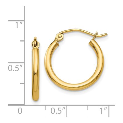 14K Yellow Gold 18mm Tube Hoop Earrings – view 5