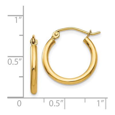 14K Yellow Gold 17mm Tube Hoop Earrings – view 5