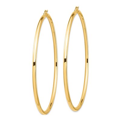 14K Yellow Gold 80mm Tube Hoop Earrings – view 3