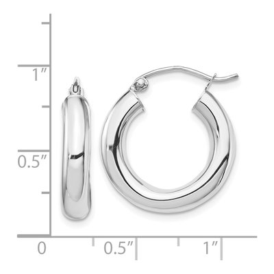 14K White Gold 20mm Tube Hoop Earrings – view 3