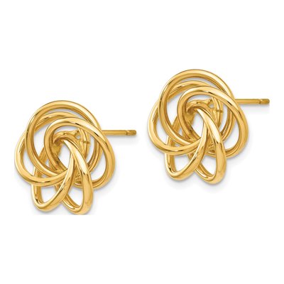 14K Yellow Gold Love Knot Stud Earrings – view 3