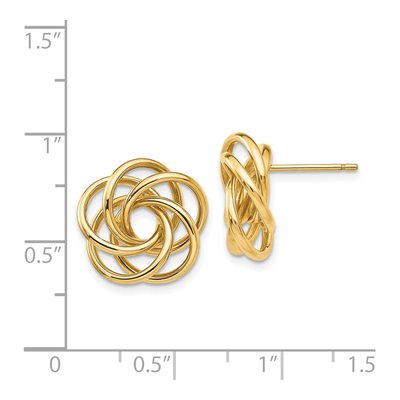 14K Yellow Gold Love Knot Stud Earrings – view 5