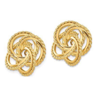 14K Yellow Gold Twisted Earring Jackets – view 4