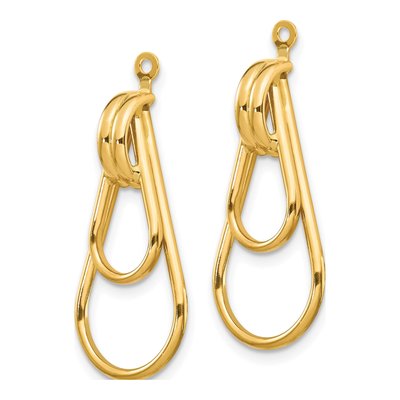 14K Yellow Gold Double Teardrop Earring Jackets – view 4